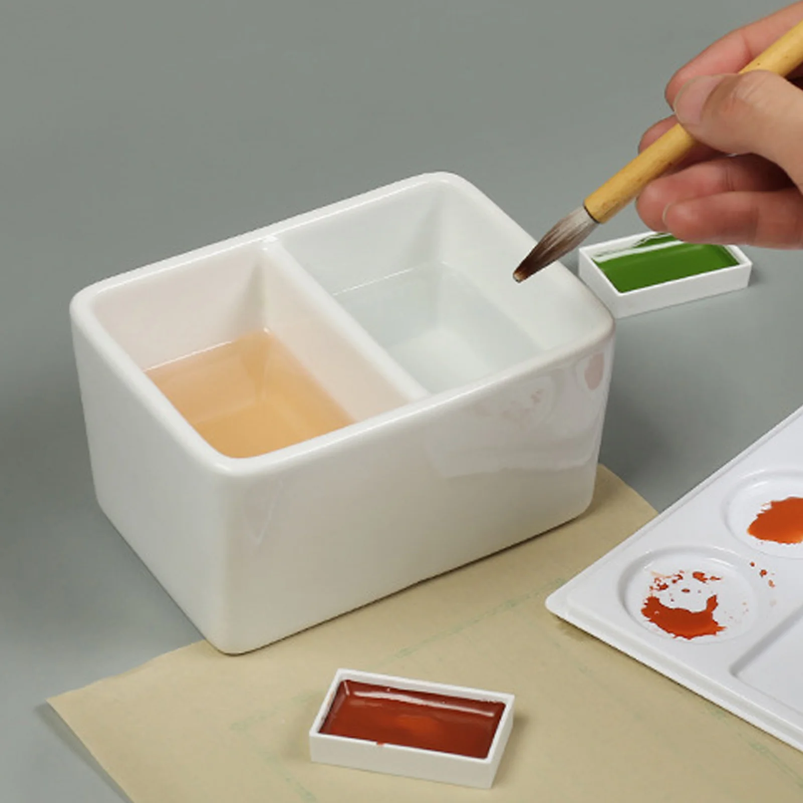 طبق مياه من السيراميك، تصميم عملي، متعدد الوظائف، خفيف الوزن، محمول، صينية رسم الخط، طبق حبر