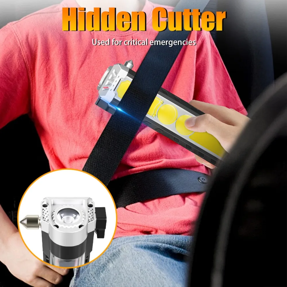 KDULIT Multifunctional LED Flashlight USB Rechargeable Torch Powerful Light with Magnetic/Hook Outdoor Emergency Working Lantern