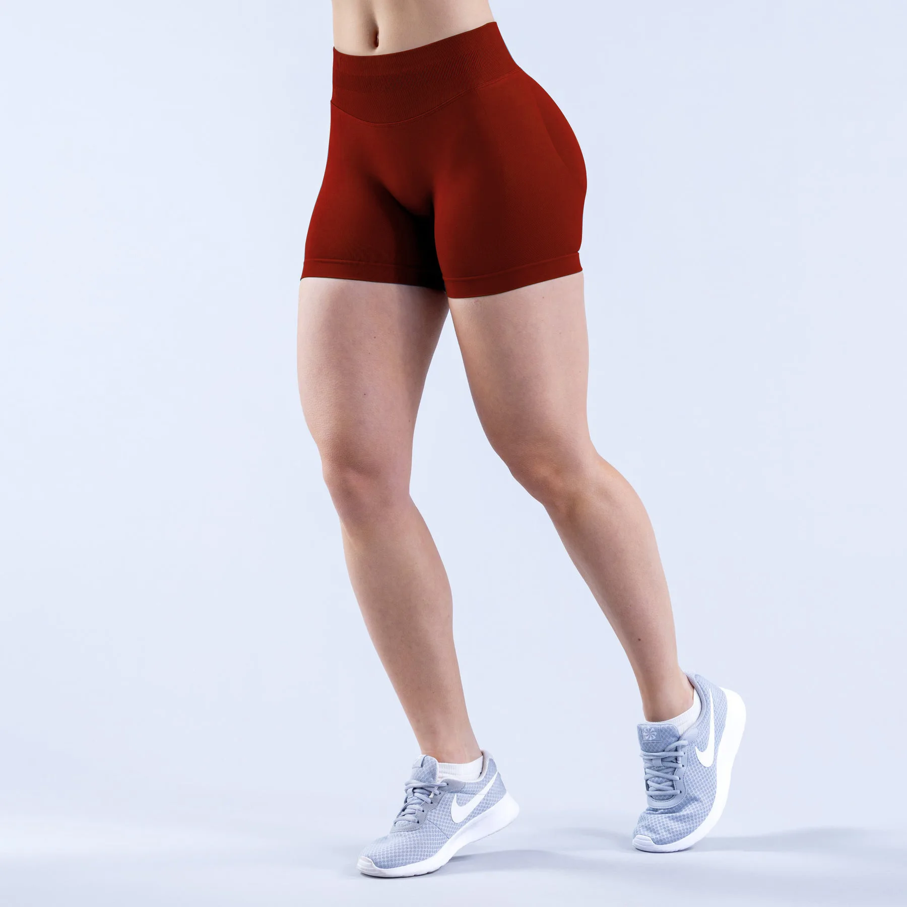 Logo Yoga-Shorts für Damen, Nahtlose Hochtaillierte Schnelltrocknende Hochelastische Po-Formende Farbblock-Shorts für Fitness und Laufen