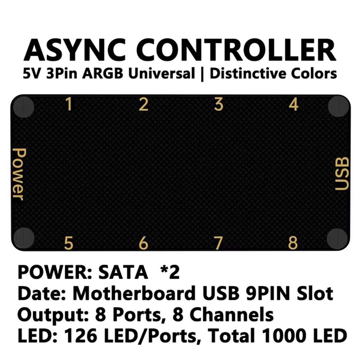 QA06R SignalRGB OpenRGB Universal 8Port 5V 3PIN ARGB Asynchronous Controller HUB for Computer PC Case Cooling Fans Light Strip