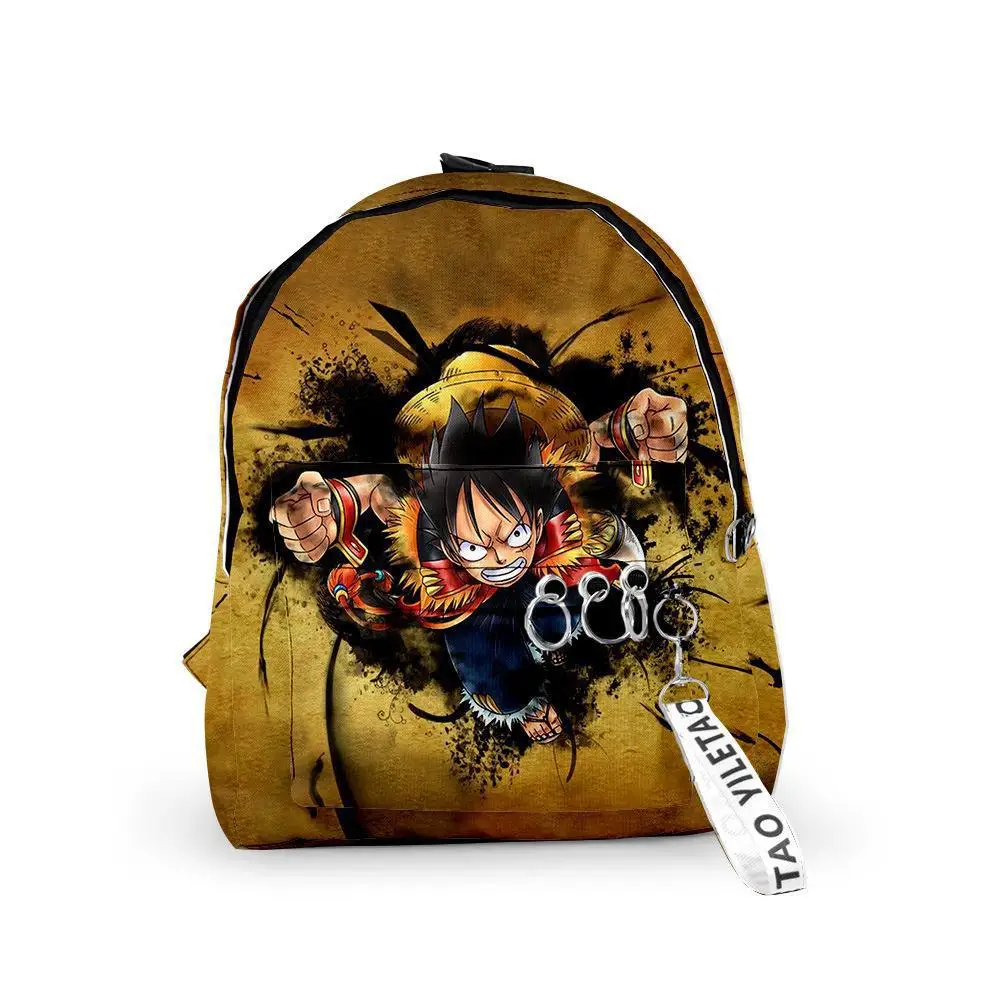 New Anime Bag One Piece Backpack Boy Girl Cartoon Luffy Zoro Figures Kids School Bags Big Capacity Travel Bag Girls Boy Children