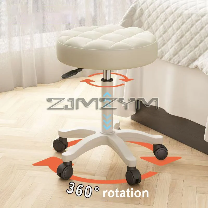 Round Stool Chair for Beauty Salon Barber Shop Adjustable Rotating Lifting With Wheels Beauty Stool Chair Furniture