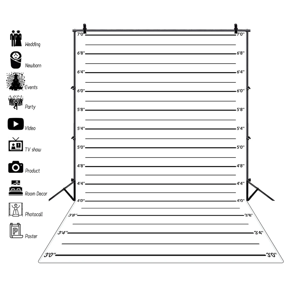 

Mugshot background for Photography Bachelor Bachelorette Party Decoration Banner Height Chart Police Lineup Backdrop Photo Props