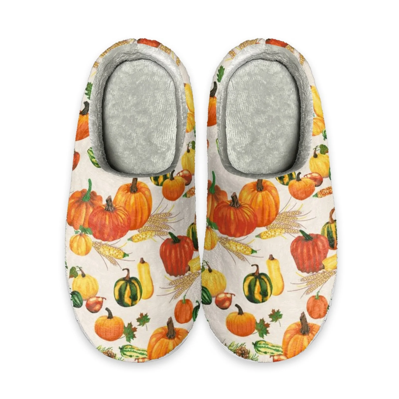 Beliodome Pumpkin Design WomenS Home Cotton Memory Foam Slippers Indoor Slip On Shoes Lightweight Bedroom Slipper Rubber Sole