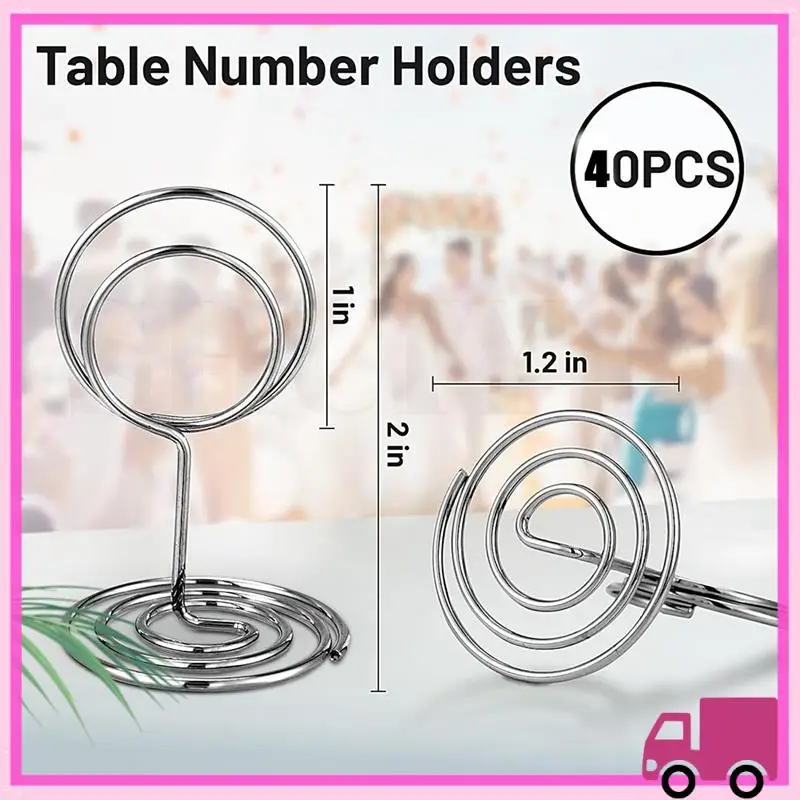 Compact 40PCS Table Number Holders Place Card Holder Cards Stand Name Menu Clips Table Sign Holders For Wedding Birthday Party