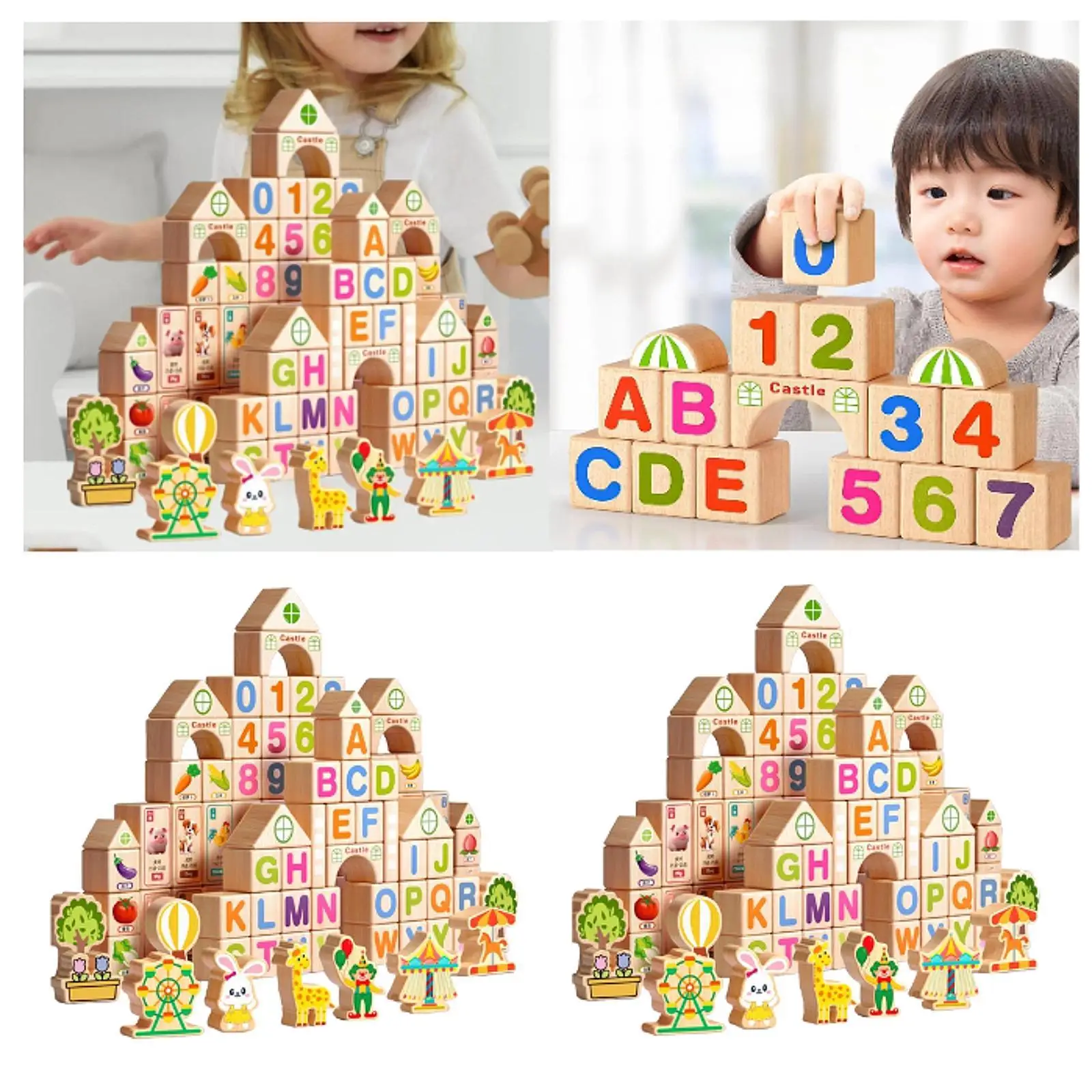 100 pçs blocos de construção de madeira brinquedos de desenvolvimento diy motores finos habilidades aprendizagem brinquedos sensoriais brinquedos educativos presentes para crianças