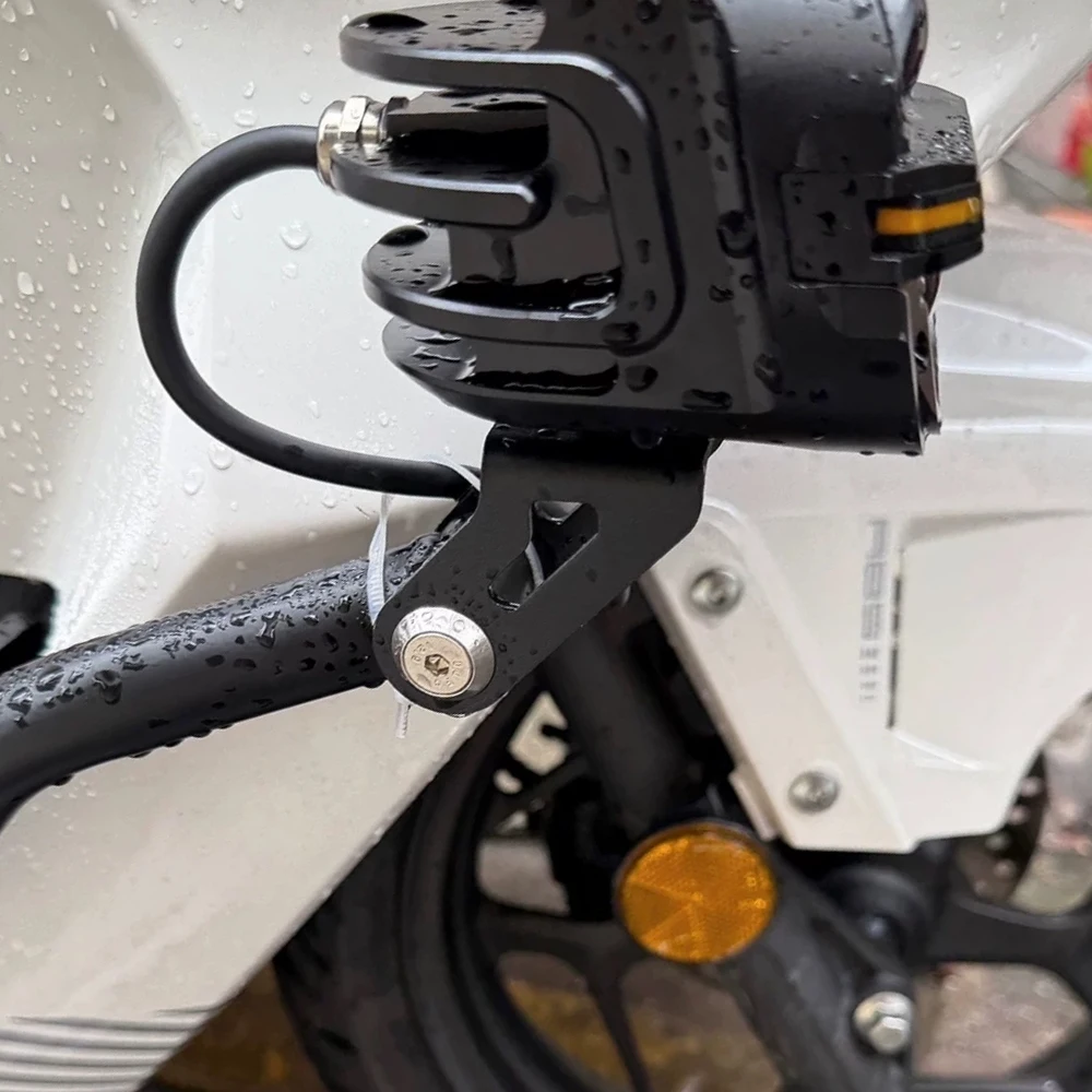 Universal Motorcycle Headlight Spotlight Brackets Adjustable Angle Crash Bar Lamp Holder Carbon Steel External Fog Light Parts