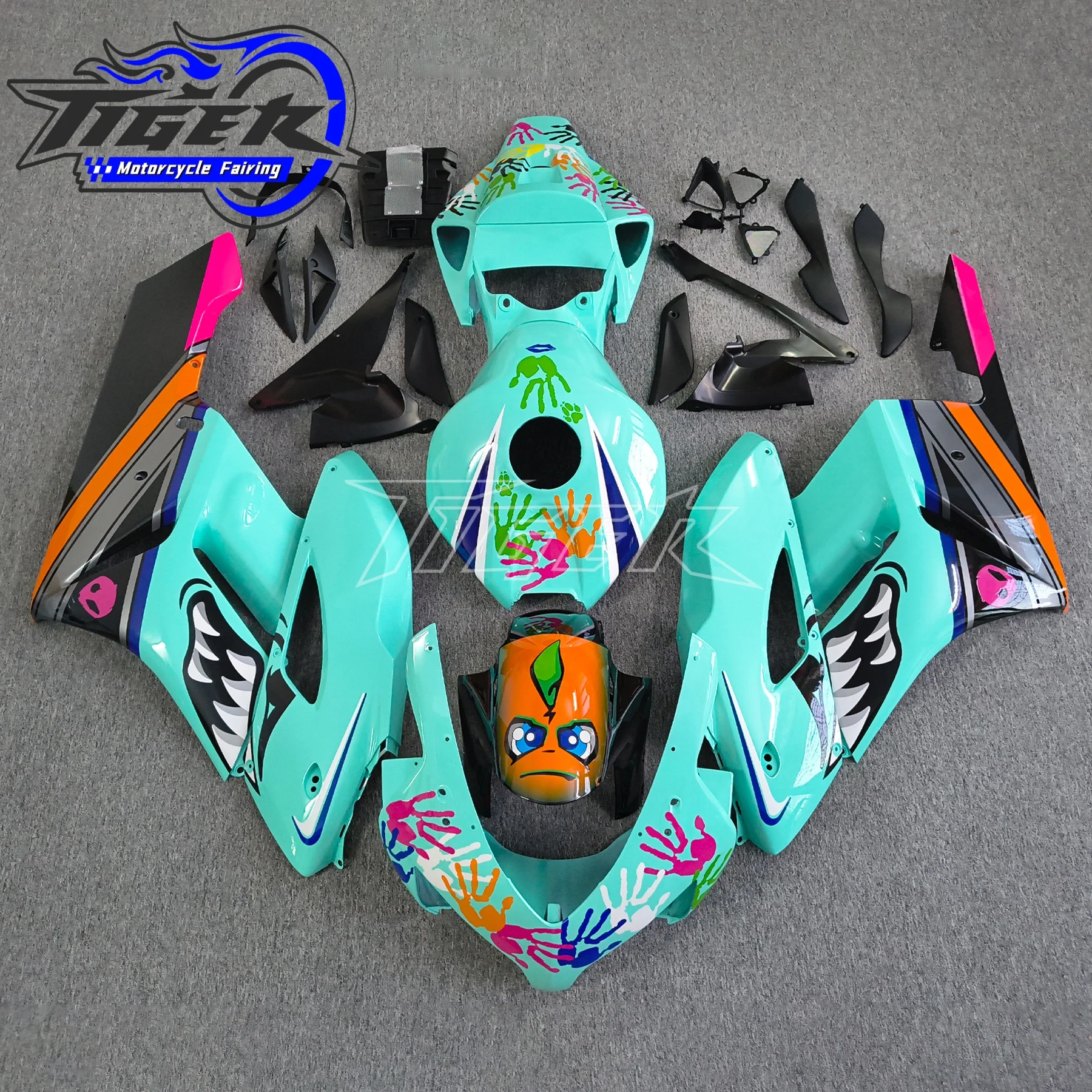 ABS Plastic Bodywork Set for HONDA CBR1000RR 2004 2005 red flames CBR 1000 RR 04 05 bodywork kit motorcycle fairings Injection