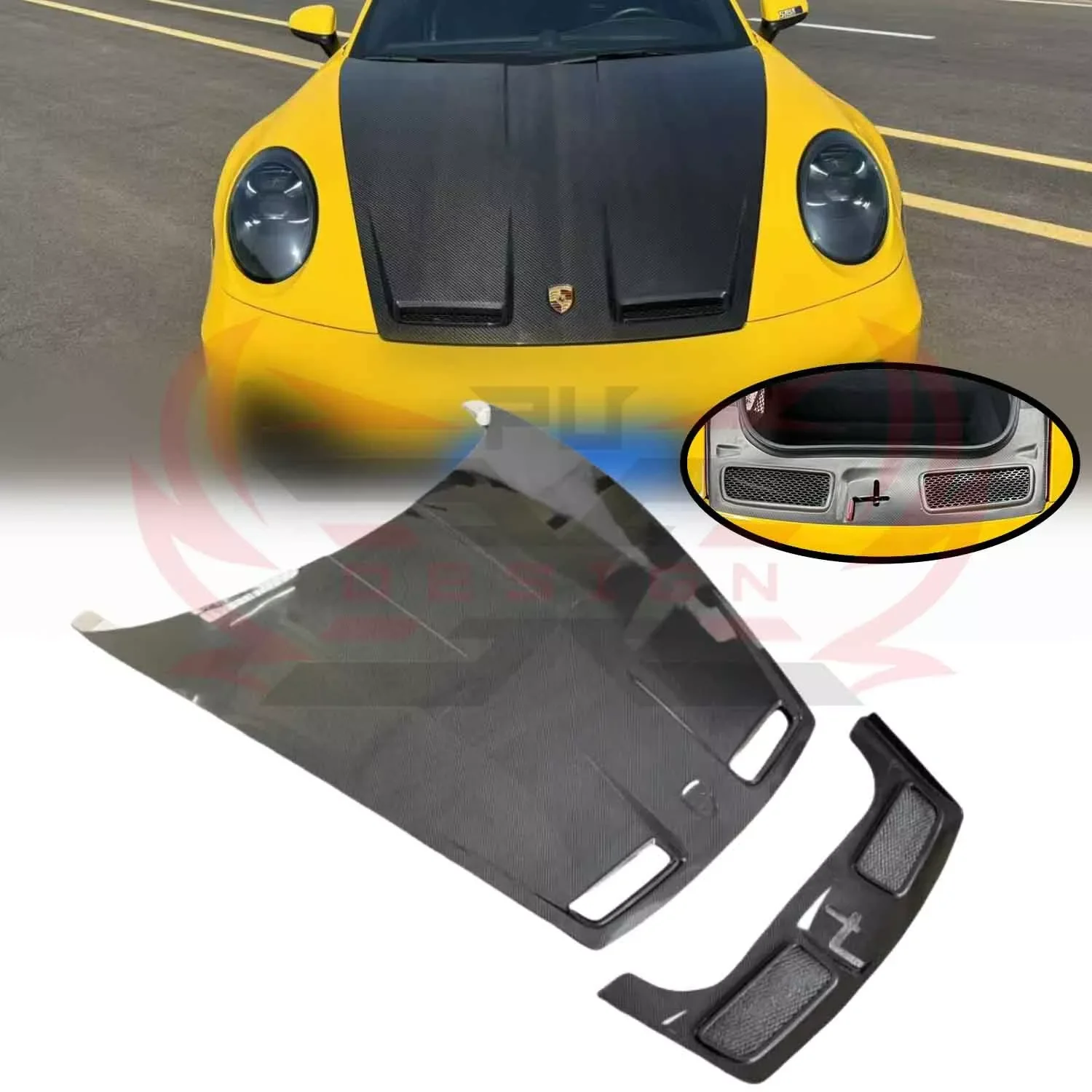 

Dry Carbon Fiber Front Hood Bonnet Cover For Porsche 911 992 GT3 OEM hood cover