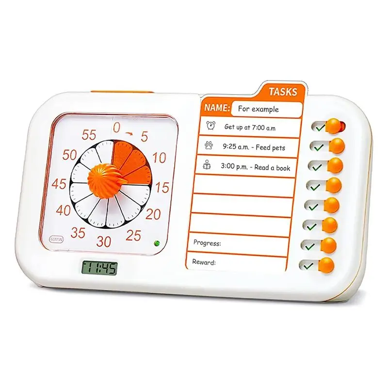 Y01A 3-In-1 Visual ADHD Timer For Kids & Adults With Planning Board, Task Timer, Chore Chart & Visual Schedule Planne
