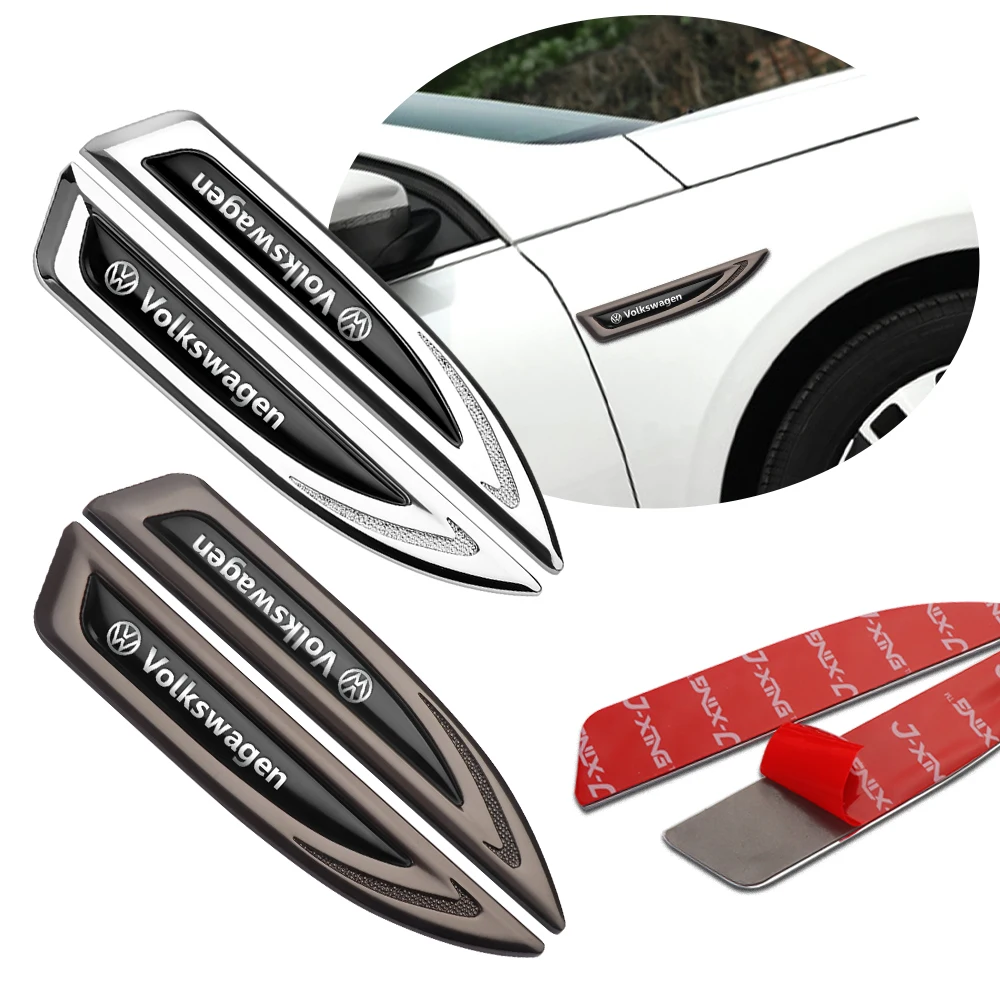 2pcs Car Styling Side Fender Body Emblem Stickers Knife Badges Decoration For Volkswagen VW Golf Polo Tiguan Jetta Touran CADDY