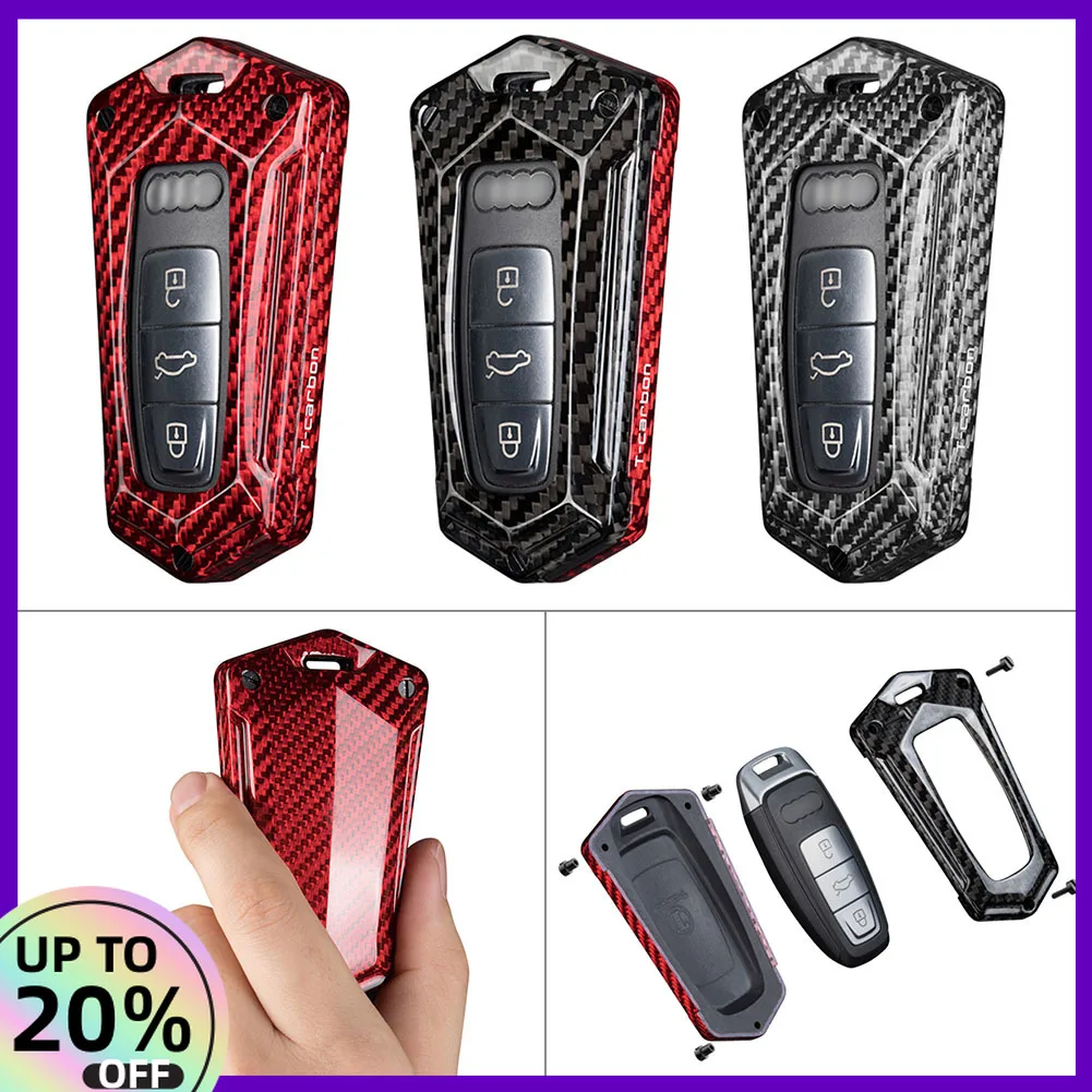 

Carbon Fiber Car Key Fob Cover Case Remote Keyness Shell for Audi A6 A7 A8 Q8 etc