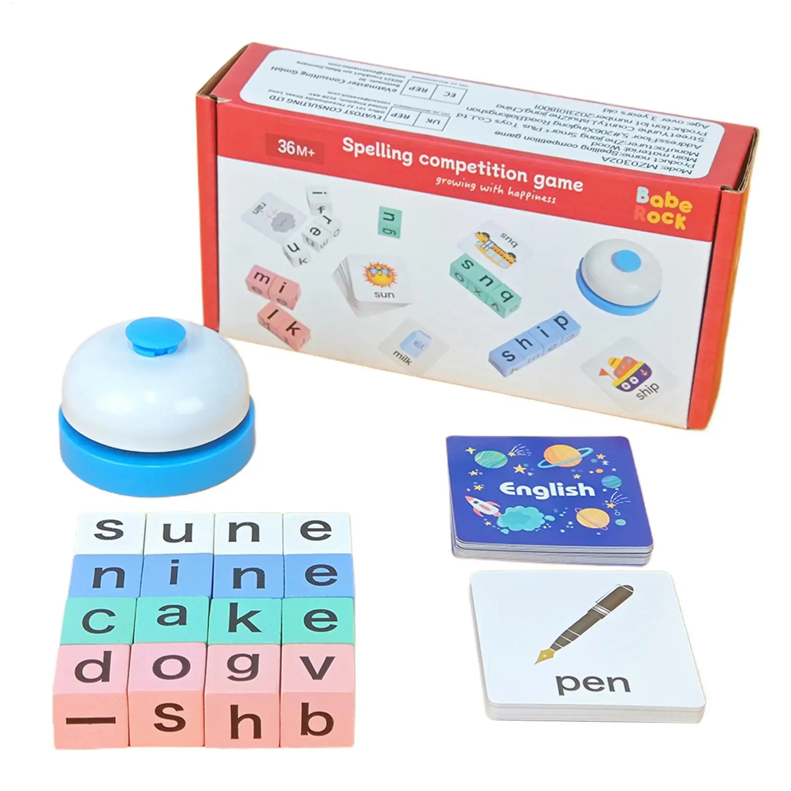 

Kids Word Card Games Colorful Educational Preschool Puzzle Playing Toy Spelling Games Card for Home House Kindergarten Classroom