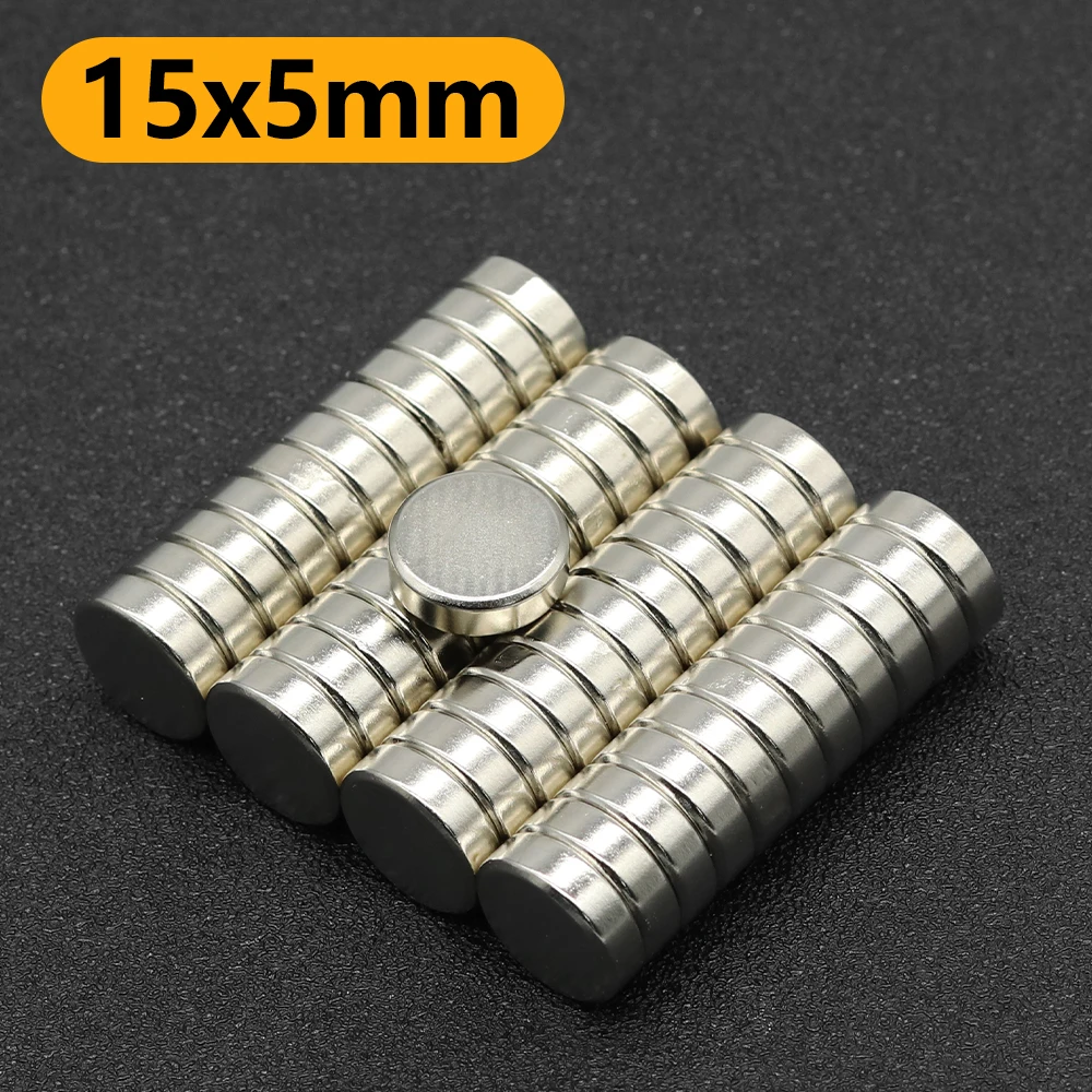 15x5mm N35 NdFeB Round Neodymium Magnet Super Strong Permanent Powerful Magnets Refrigerator DIY Craft Multi‑Purpose Magnetic