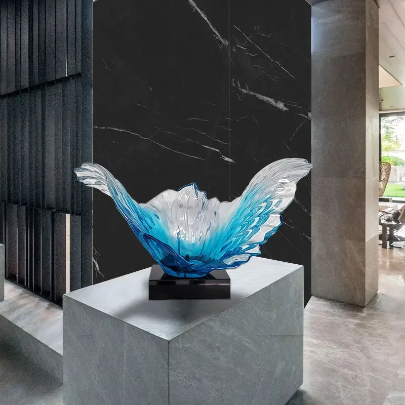 High-end creative transparent resin sculpture environmentally friendly, unique handmade abstract interior entrance decoration