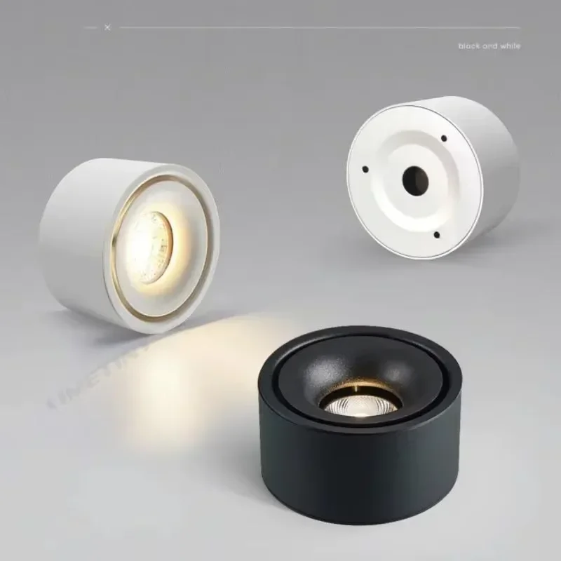 New Round Ceiling Lamp Anti-glare Surface Mounted LED Downlight Dimmable Spotlight COB Non-opening Ceiling spot 7W 10W