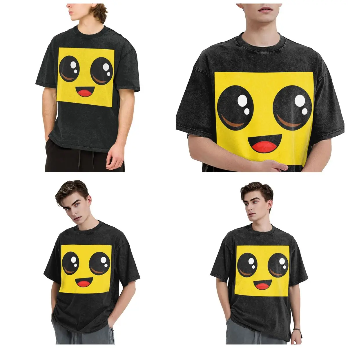 Streetwear T-Shirts Banana Peely Battle Royale Character Washed T Shirt Short Sleeve Hip Hop T-Shirt Tops Tees for Men Women