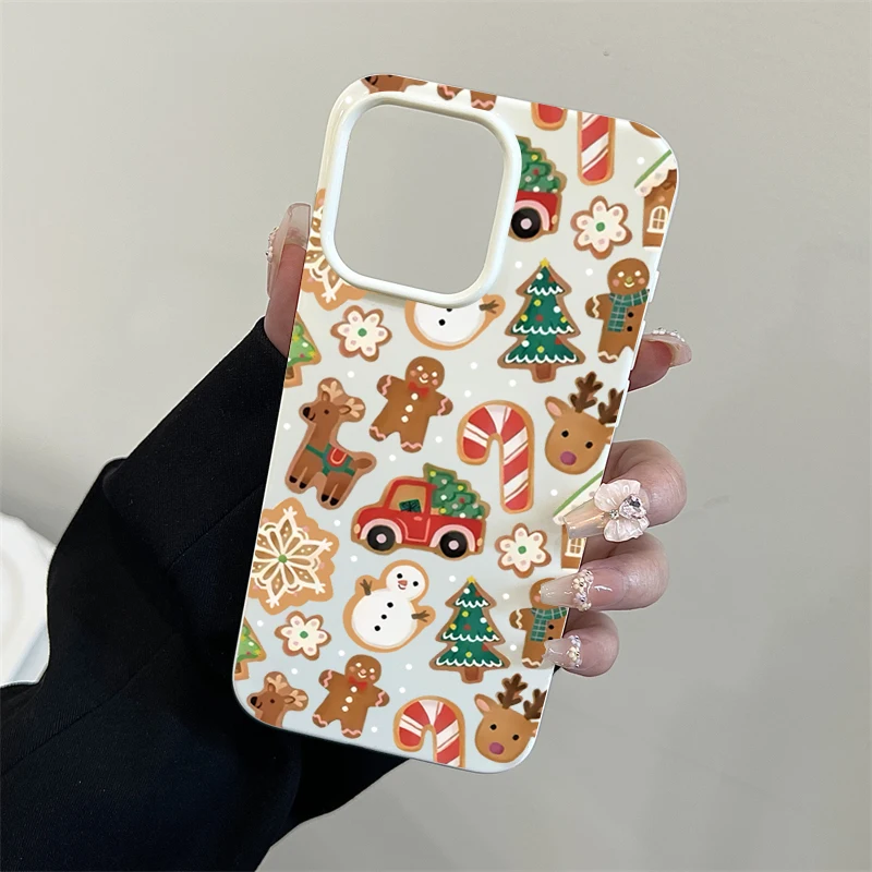 Custodia per telefono Gingerbreadman di Natale per iPhone 17 Air 16 14 13 12 11 Pro Max 14 Plus Custodia morbida in TPU per custodie iPhone 16E 15 Pro