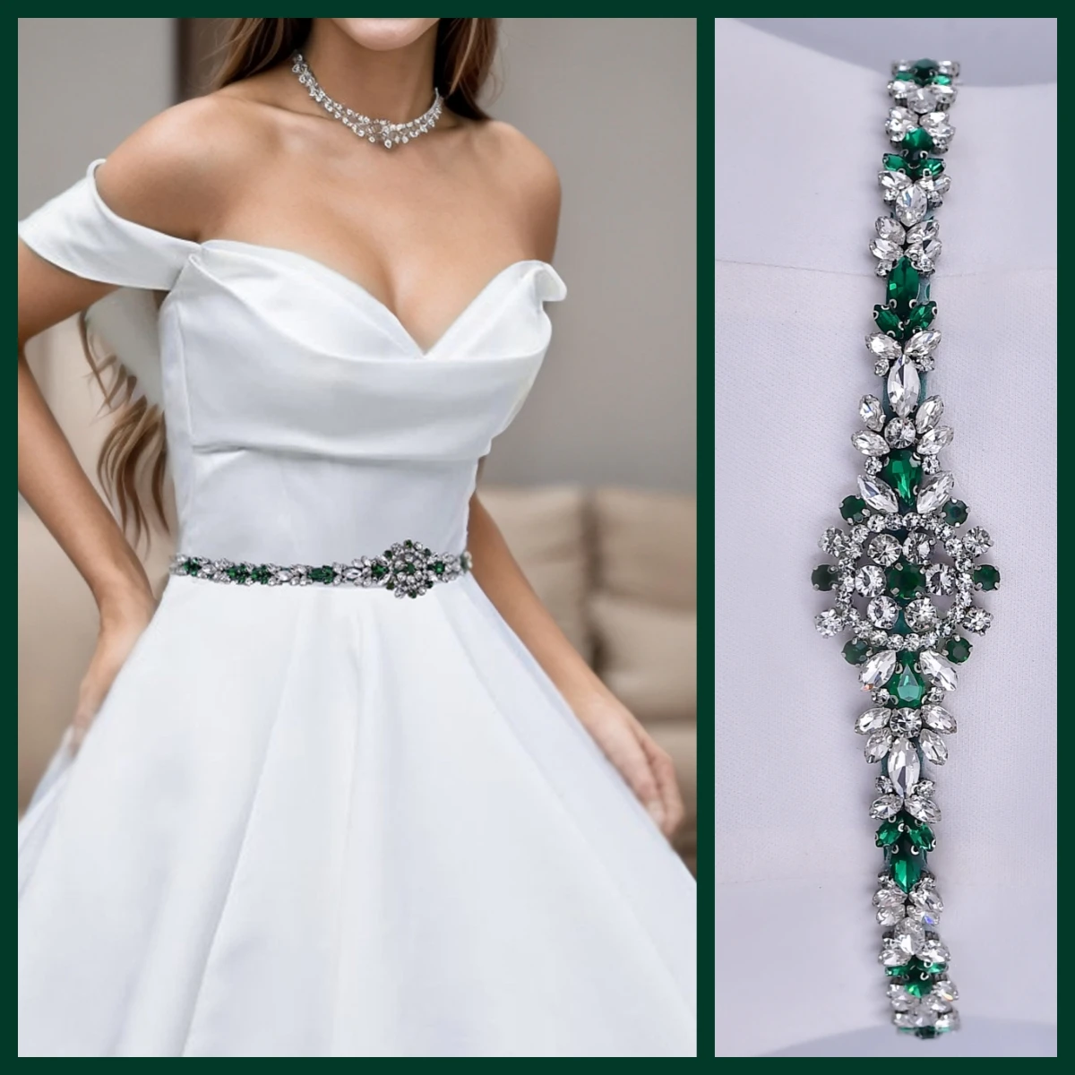 Rhinestones Bridal Belt with Diamond and Crystal: Wedding Dress Accessory, Wedding Sash for the Ultimate Elegance S124