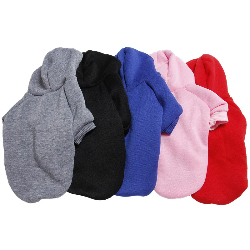 

Hot Selling Pet Hoodies Dog Clothes Winter Clothes Solid Color Hoodies with Fleece Insulation Pet Clothes