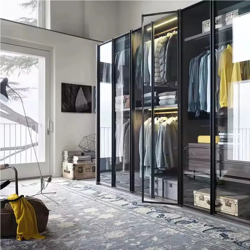 LBoutique Hotel-Inspired Wardrobe: Full-Length Mirror + Customizable LED Colors