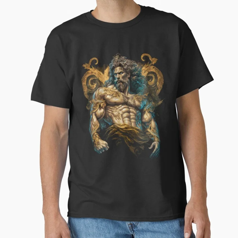 

Son Of Zeus II mythology Greek god physique Gift Short-sleeve crewneck T-shirt for men large size Adult Tops S-6xl