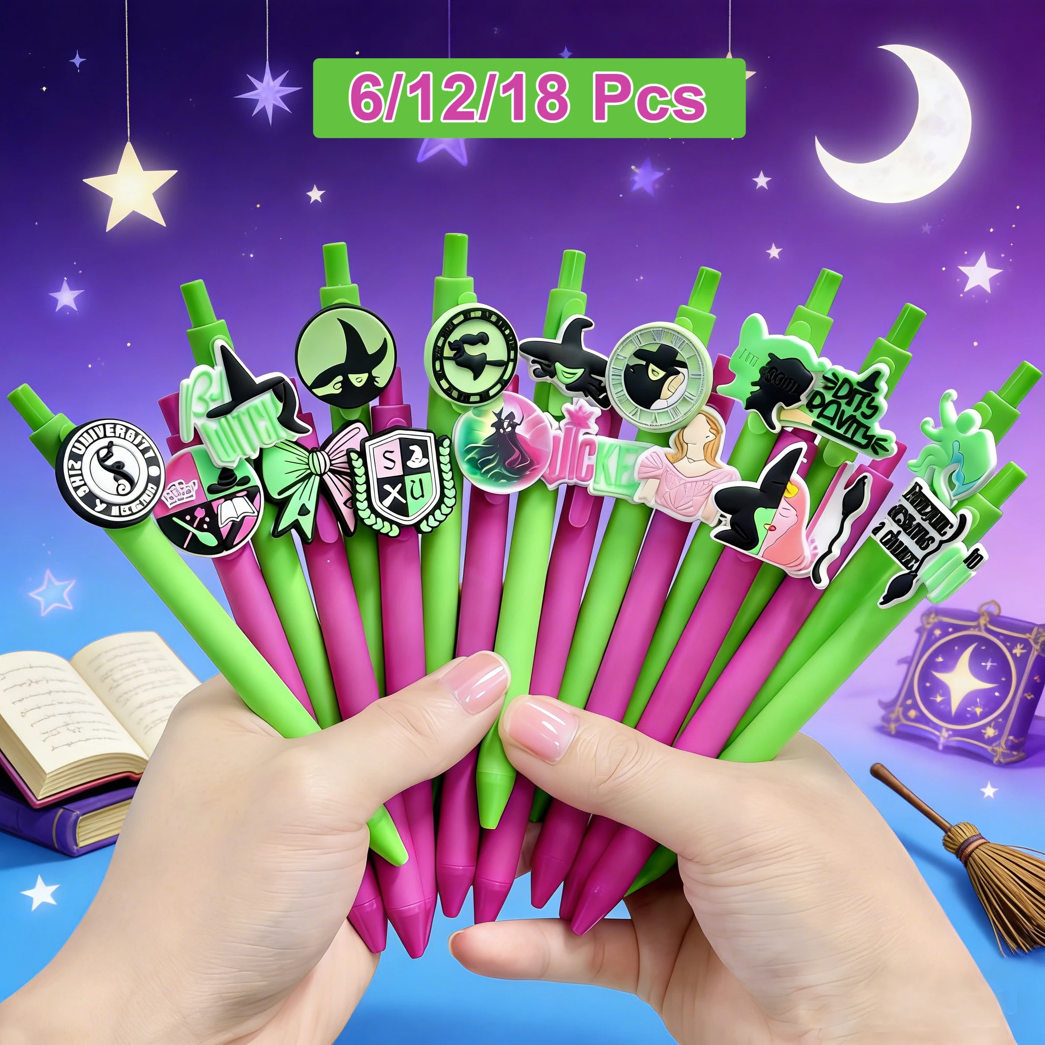 6/12/18 Pcs Cute Magical Witch And Princess Ballpoint Pen My