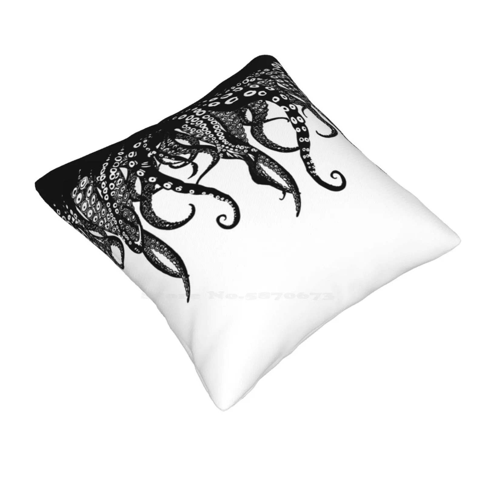 Tentacles Love Home Sofa Car Cushion Cover Pillowcase Tentacles Lovecraft Chtulhu Black And White B W Monster Creature Darkness