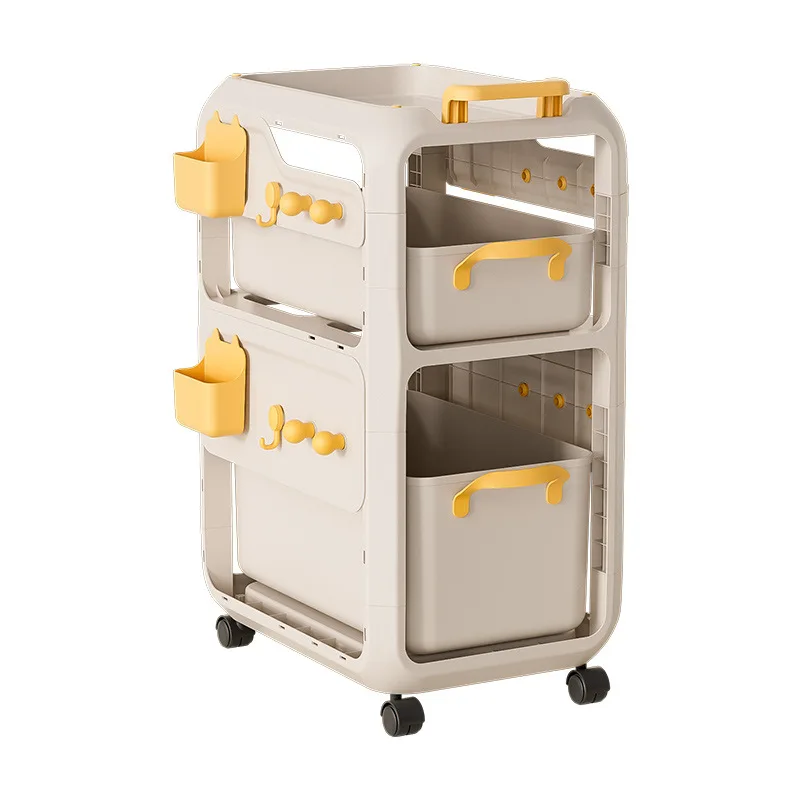 Japanese Style Backpack Storage Rack Multifunctional Movable Sliding Wheel Cabinet Under Desk  Book Shelf Household Storage Cart