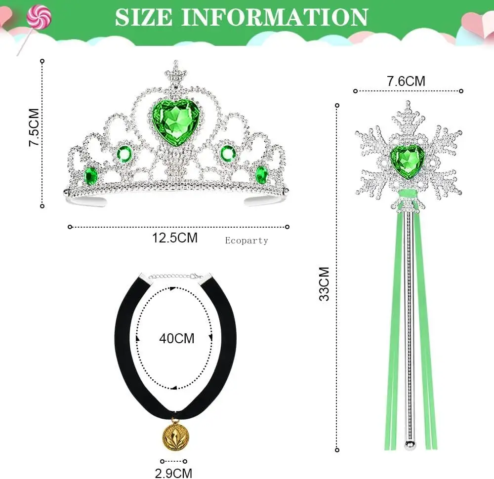 BSR sales B2B Princess Dress Up Accessories, 2PCS Princess Crown and Wands for Little Girls, Jewelry Toy Gifts Set Christmas