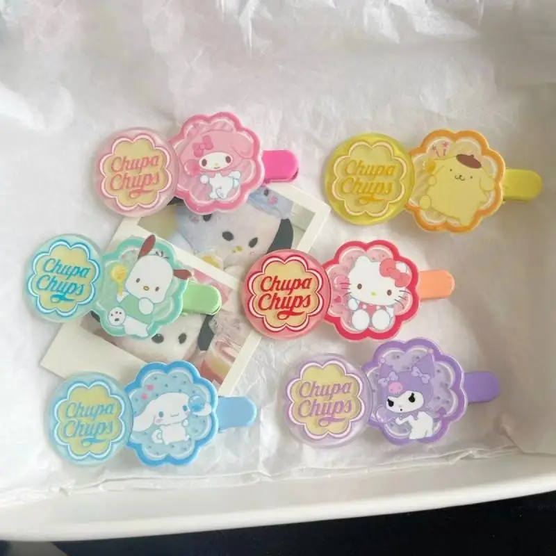 Kawaii Sanrio Kuromi Cinnamoroll Hairpin Sweet Lovely Girl Heart Student Cartoon My Melody Bangs Side Clip Hair Accessories Gift