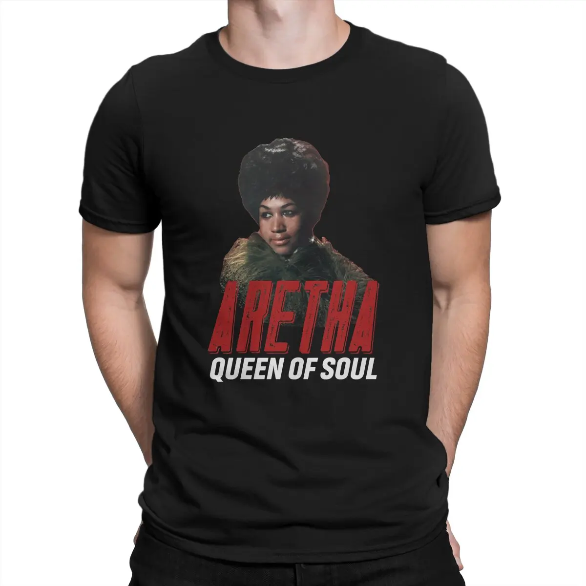 Female Singer Who Has Won Nineteen Grammy Awards T Shirt Men's  Cotton Vintage T-Shirts Aretha Franklin Tees Short Sleeve