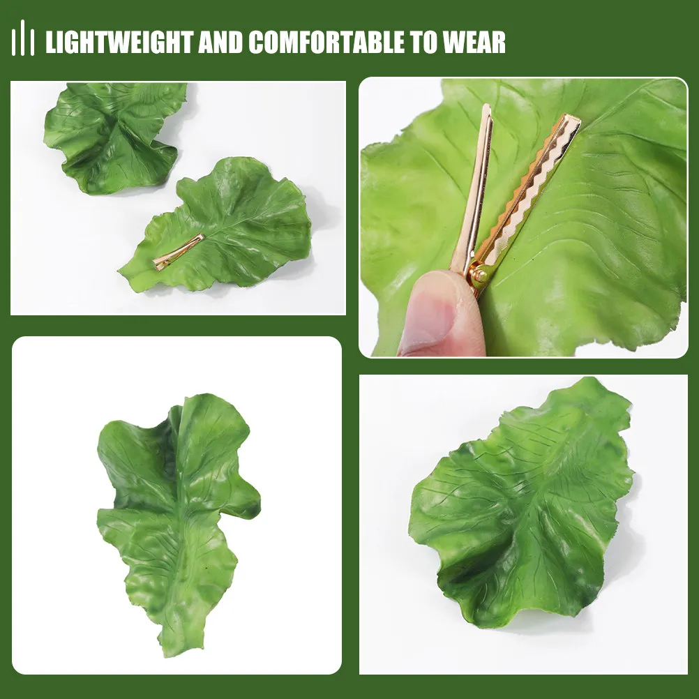 

2Pcs Lettuce Hair Clips Unique Realistic Leaf Hairpin Brooch Hair Accessories for Women Lightweight Cute Decorative