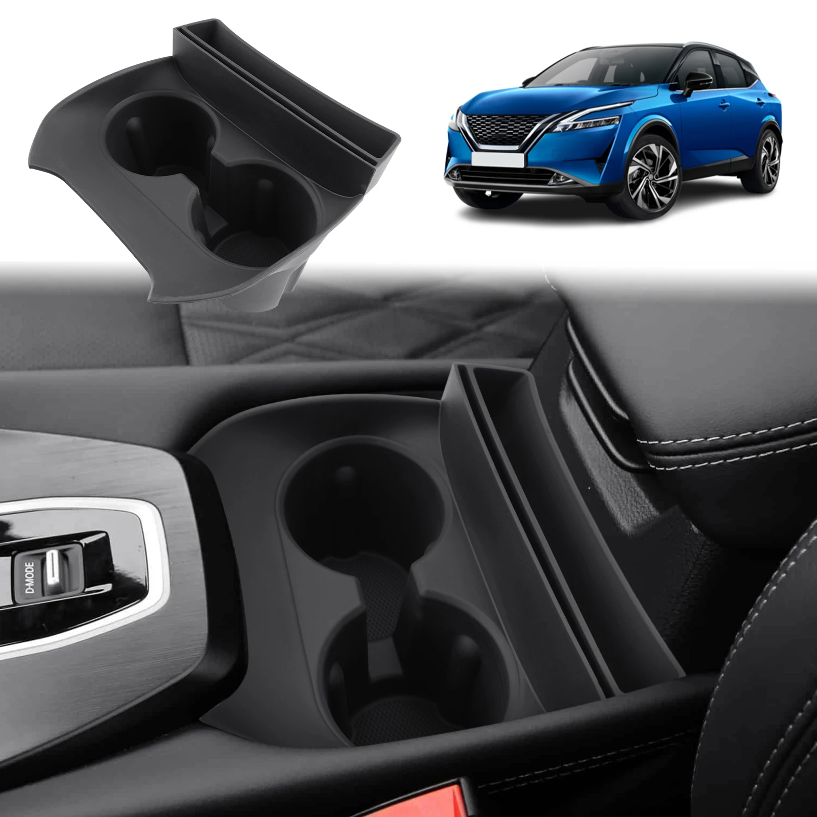 RUIYA pour Nissan Qashqai J12 e-Power 2022-2025 2026 Boîte de rangement pour console centrale de voiture Porte-gobelet pour voiture Accessoires Qashqai J12