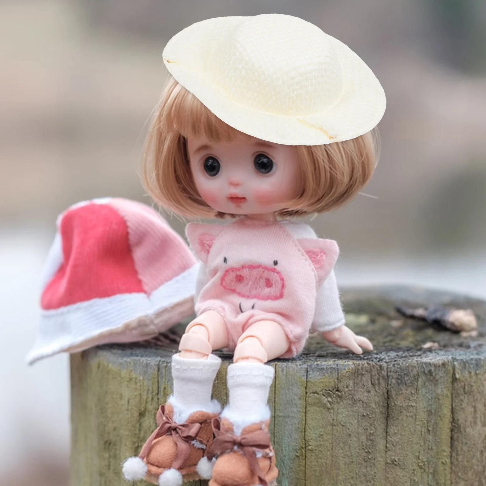 15 stuks miniatuur geweven hoeden imitatie stro mini hoeden ambachtelijke materiaal DIY handgemaakte poppenhuis accessoires kleine hoed