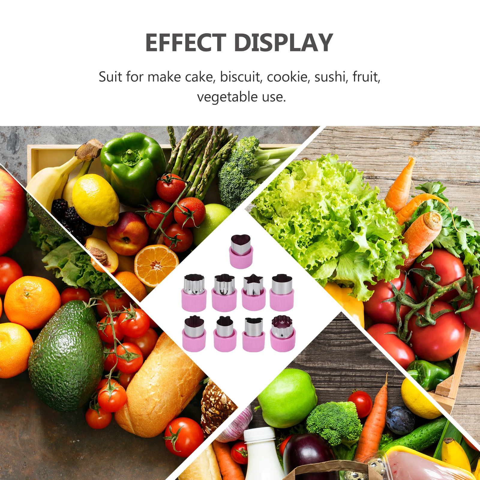 

9 Pcs Farfalle Mold Vegetable Fruit Cartoon DIY Pastry Tools Cake Maker Kitchen Gadgets Stainless Plastic