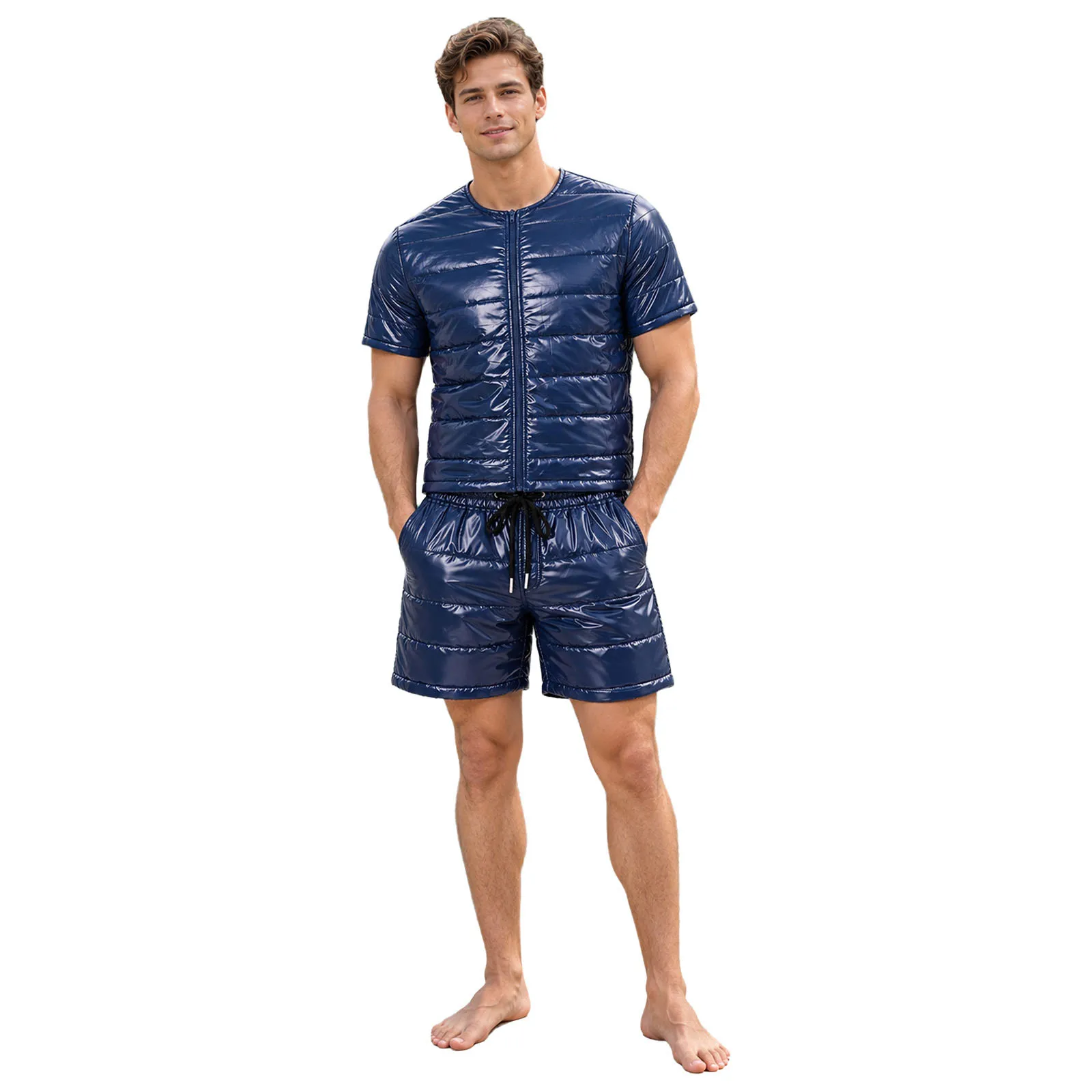 Men Waterproof Leak-proof Diaper Cover Jacket Warm Padded Quilted Puffer coat with Boxer Shorts Special Needs Adaptive Clothing