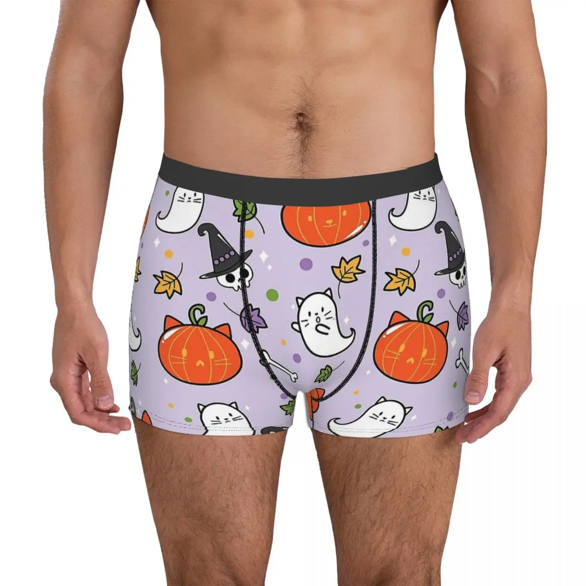 Pumpkin Kitty Animal Cute Forest Ocean Underpants Homme Panties Men's Underwear Ventilate Shorts Boxer Briefs