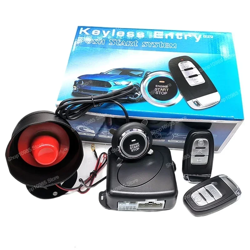 12V car one-click start PKE keyless entry remote control remote system modification anti-theft device