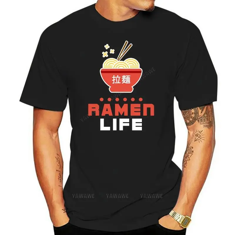 Ramen Life-Camiseta de algodón de manga corta para estudiantes, camiseta de estilo veraniego de moda, tazón de fideos t shirt