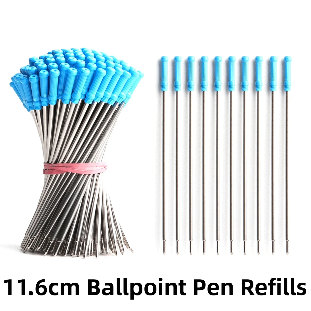 

Заправка для ручки GENKKY, металлические стержни для шариковой ручки, длина 11,6 мм, 0,7 мм, черные, синие, красные чернильные ручки для школьного офиса