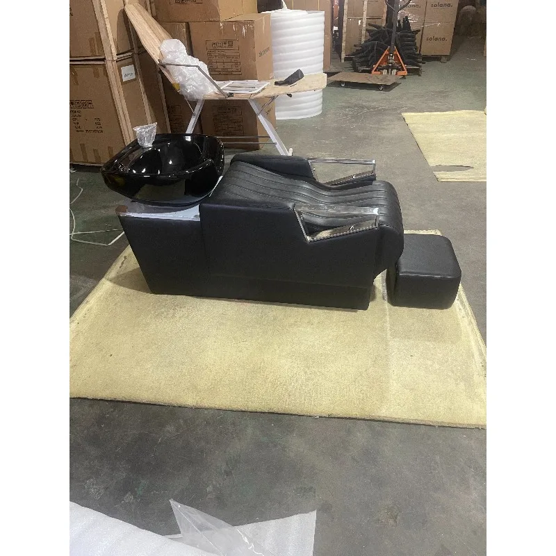 Luxury Adjustable Salon Furniture with Ceramic Basin Modern Design Barber Bed Shampoo - For Hair Salon