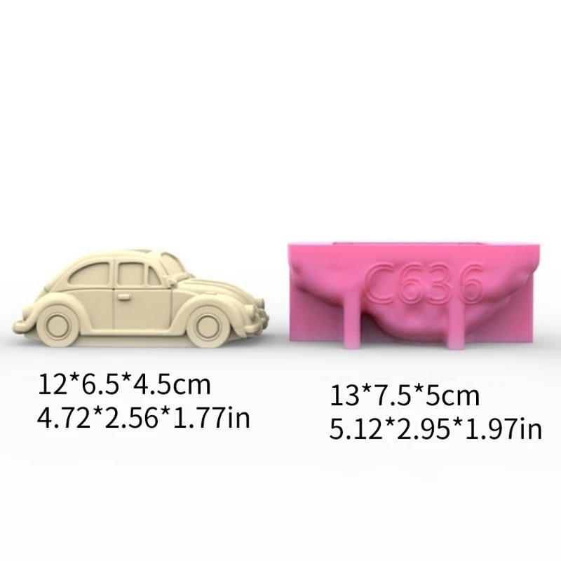 3D DIY Flower Pots Mold Car Shape Silicone Concrete Mold Car Shape Vase Moulds for DIY Crafting Concrete Planters Candle Holder