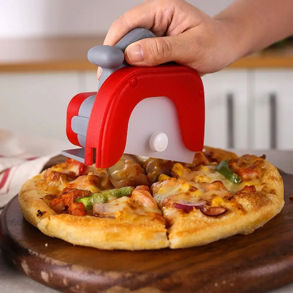 Heightened Base Ergonomic Handgrip Pizza Wheel with Cover Stainless Steel Detachable Pizza Cutter Kitchen Supplies