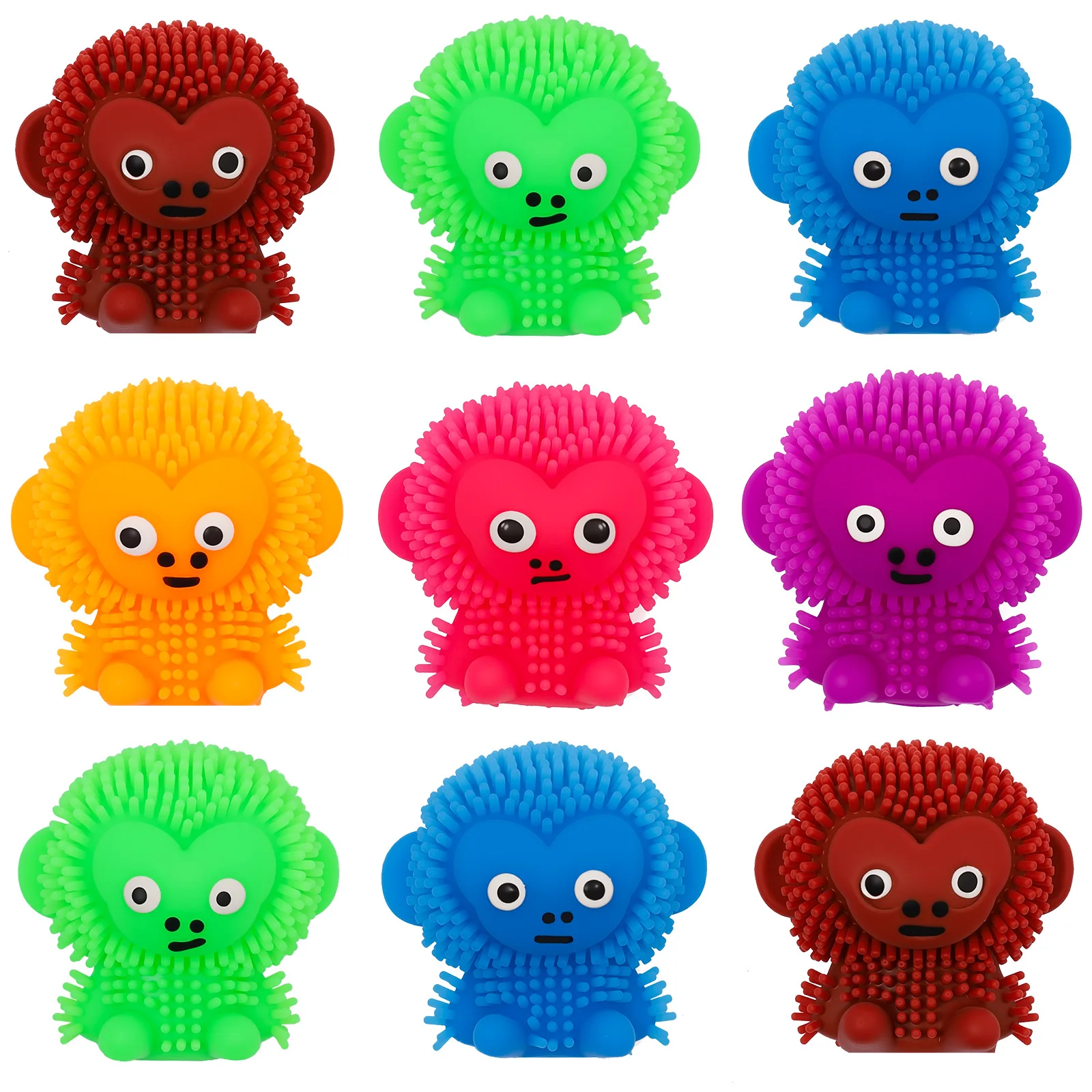 5 pçs bonito inflável macaco espinhoso bola elástica alívio do estresse pitada fidget anti-stress brinquedo mole engraçado espremer bolas sensoriais