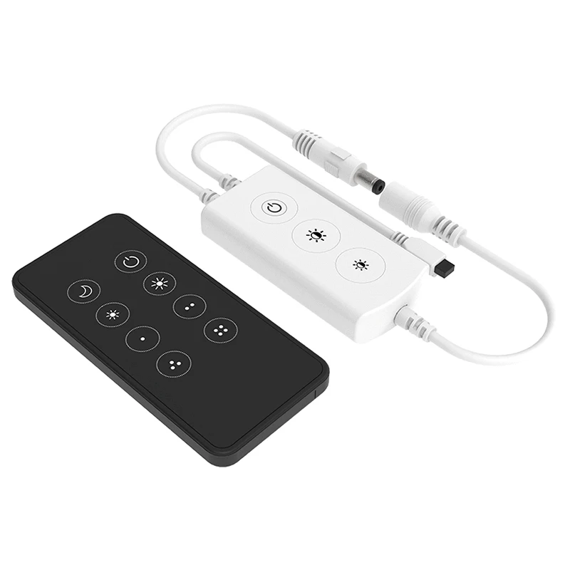 F1-D(WT)+RC1 5-24VDC Remote Control LED Dimmer Voice Control 3-Button WiFi IR Remote LED Dimmer Kit for Single Color LED Strip