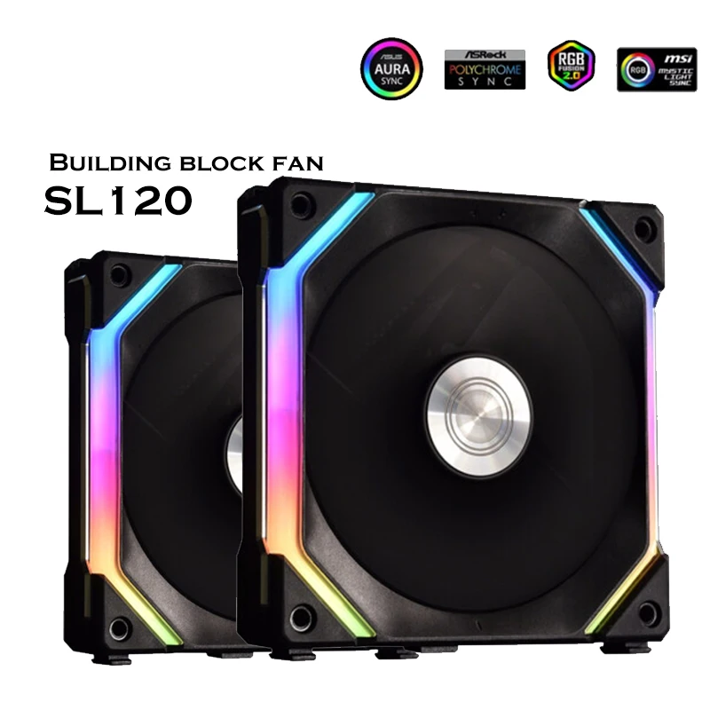 LIAN LI UNI FAN SL120 ARGB Cableless Modular Fan Kit,Case RGB Fan PWM Daisy Chain,Clutter-free Cooling,L-connect UNI Hub