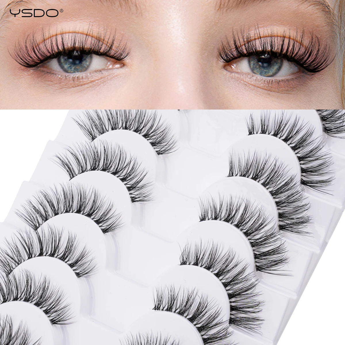 YSDO Manga Falsche Wimpern Natürliche Lange Wimpernverlängerung Flyffy Wispy 3D Nerz Volle Wimpern Natürliches Make-Up Faux Cils Maquiagem