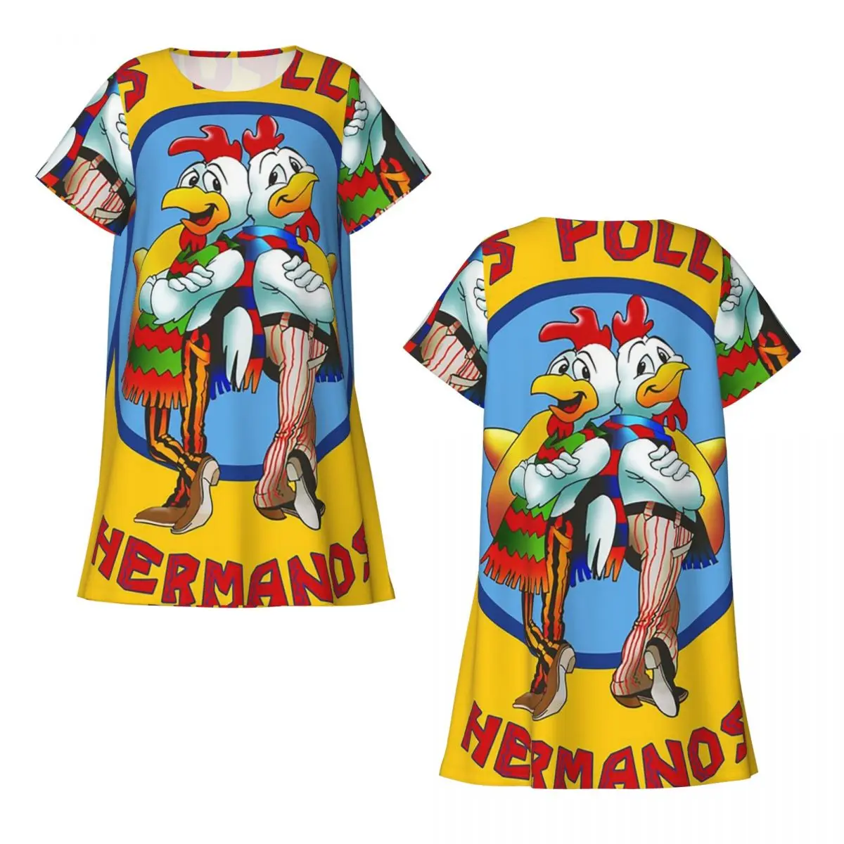 Custom Breaking Bad Let's Cook Short Sleeves Nightdress For Sleepshirts Women Short Sleeve Nightgowns Loose Pajama Dress