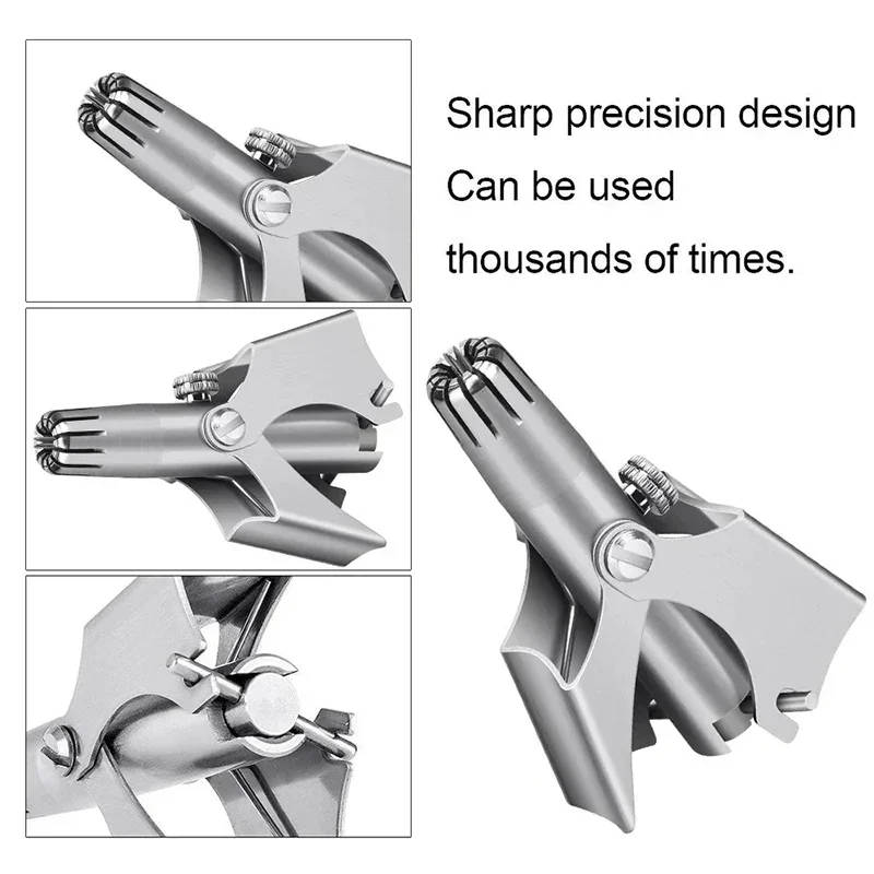 Rasoio manuale per peli del naso da uomo e da donna Rasoio per peli del naso in acciaio inossidabile Rasoio a mano lavabile silenzioso